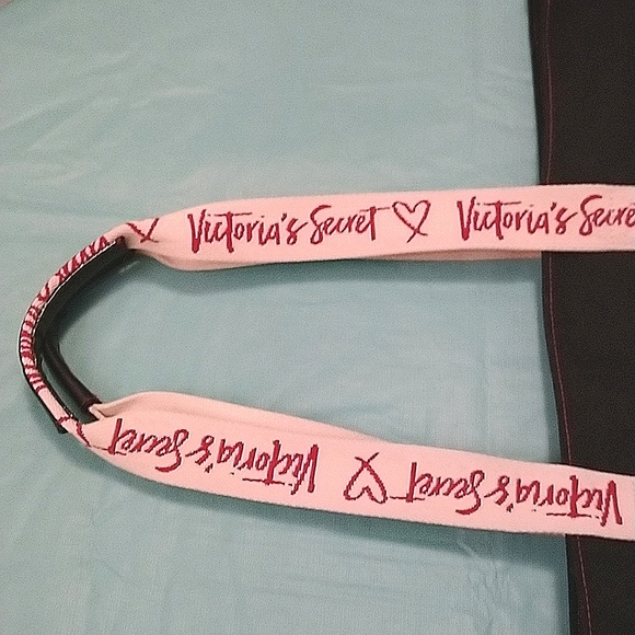 GUC Victoria's Secret Logo Strap Black Canvas Tote Bag - Picture 5 of 12